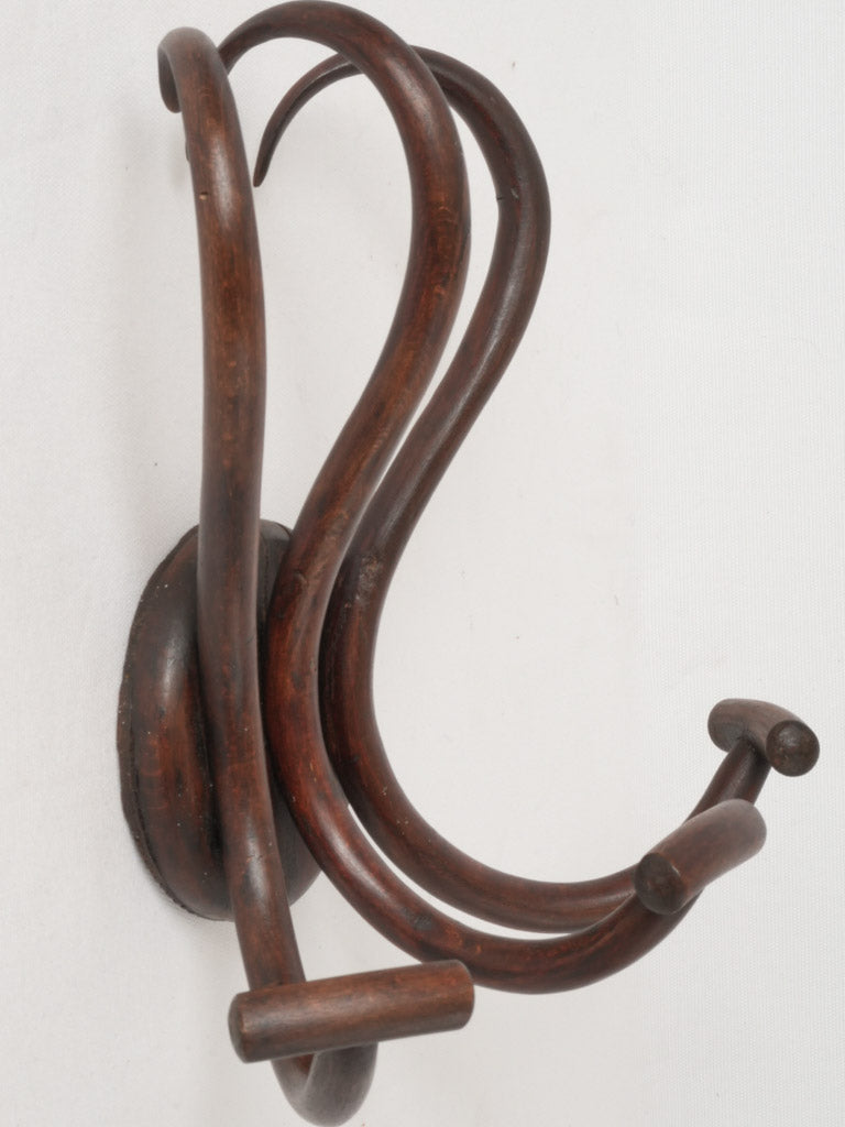 Elegant bistro-inspired wooden coat rack