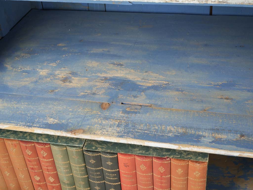 Timeworn plywood display table