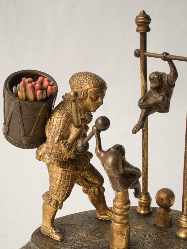 Decorative Patinated Bronze Match Holder
