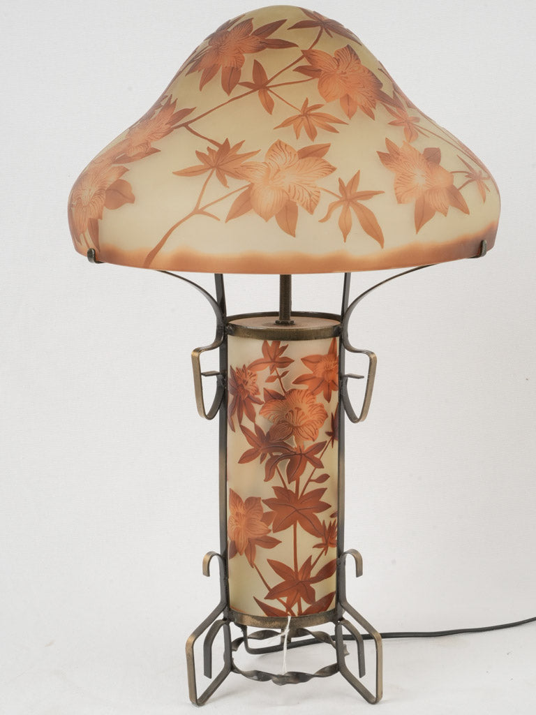 Exquisite ornate glass Art Nouveau lamp