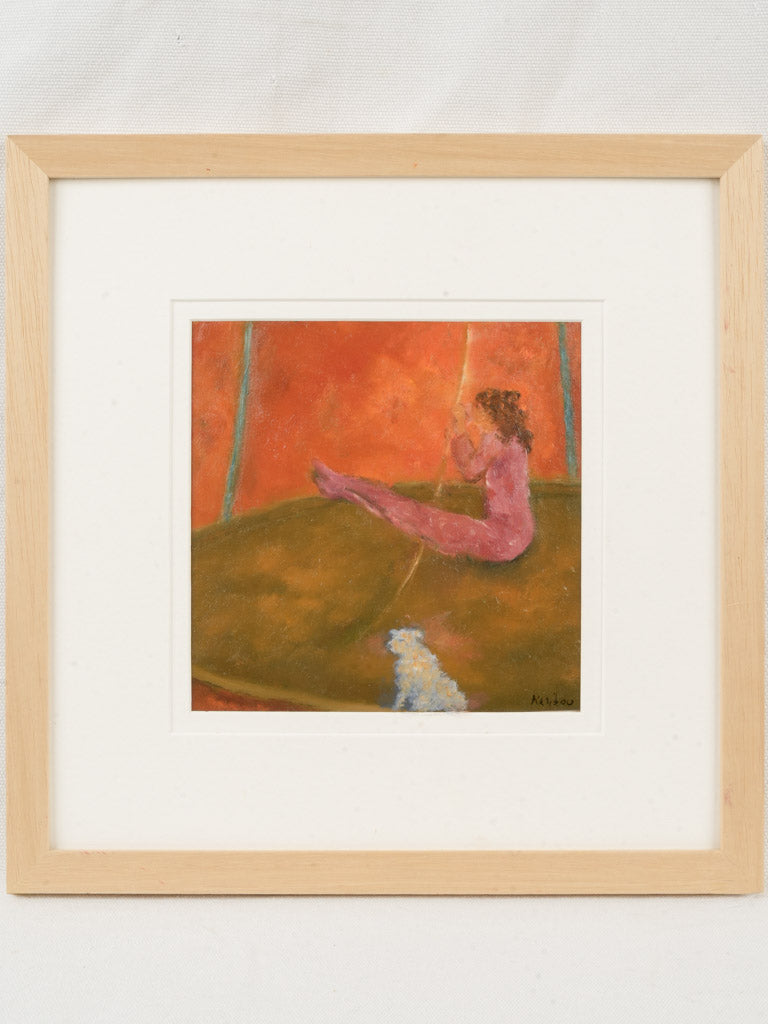 Small Contemporary Painting By Karibou - L’Ennui (Boredom) - 13¾" x 14½"