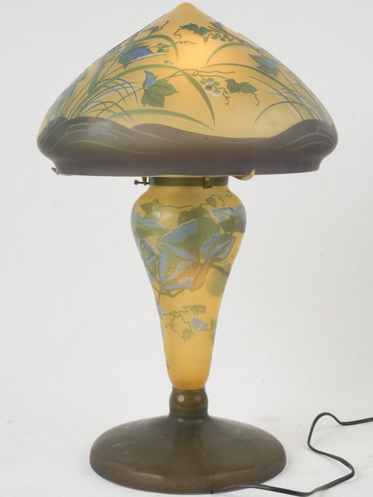 Ambient glowing French glass lamp