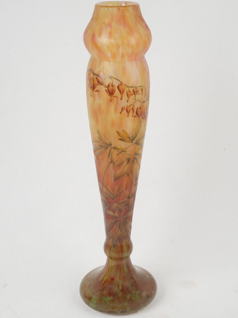 Hand-etched enamelled Daum Nancy glass