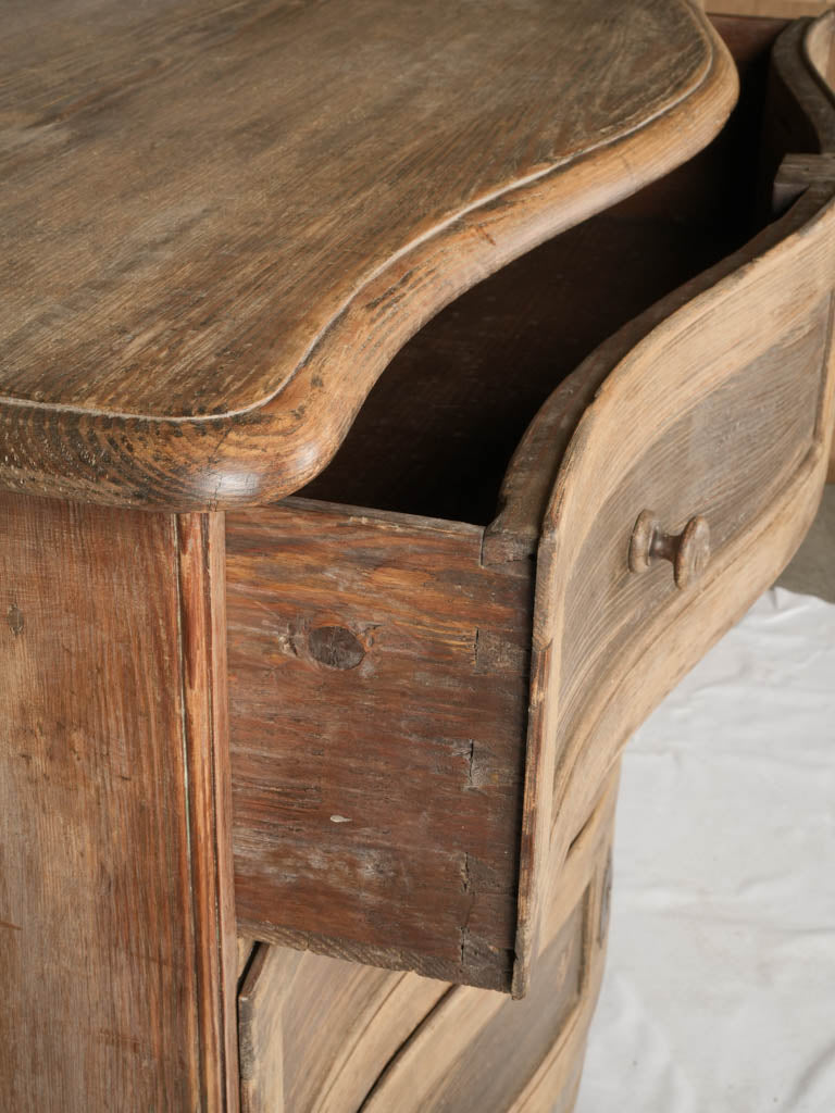 Serpentine-front larch chest