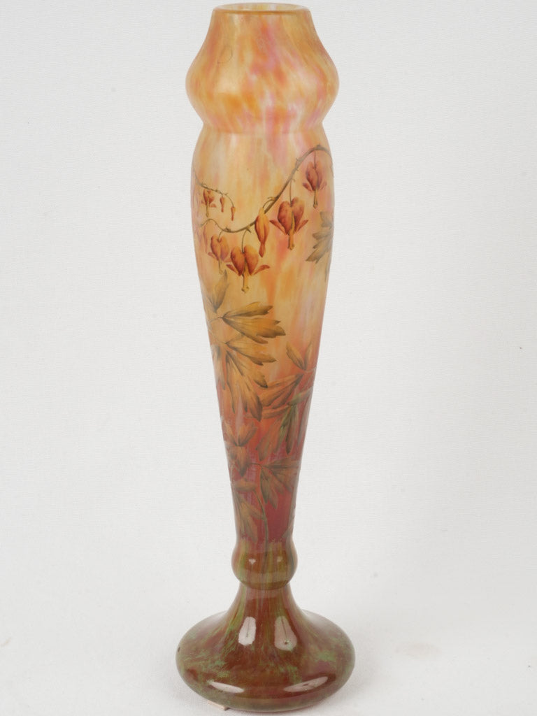 Amber pink green color vase