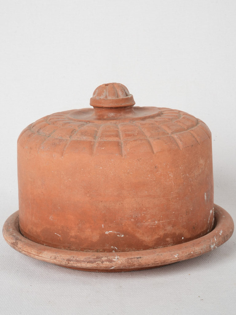 Elegant terracotta butter bell with lid