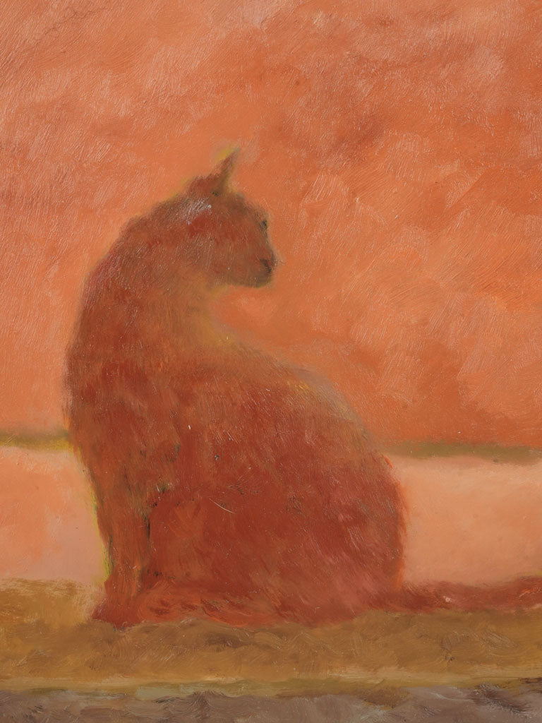 Small Contemporary Painting By Karibou - A l'Horizon Safran (At the saffron horizon) - 14½" x 14½"