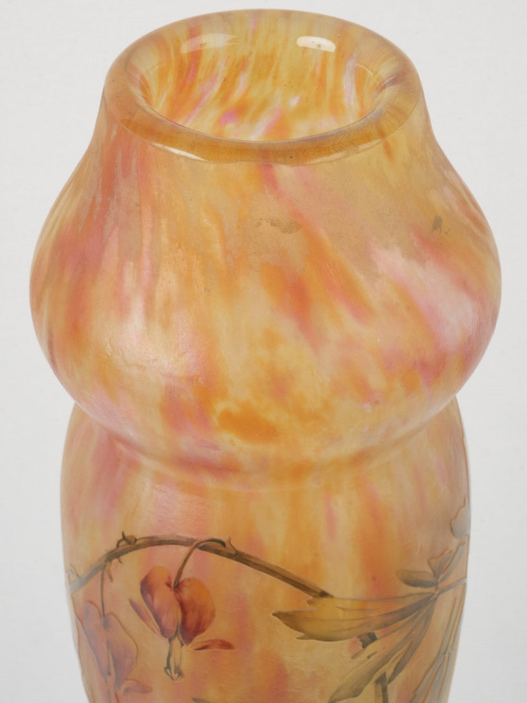 Marbled pâte de verre vase
