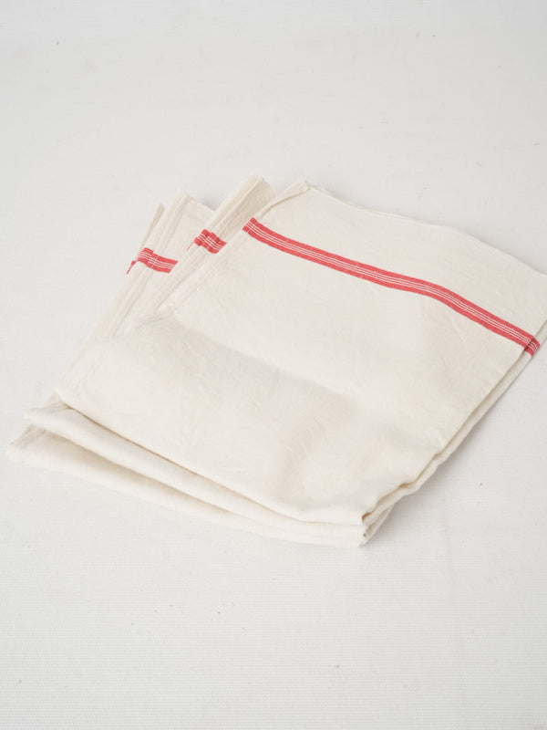 Antique French linen tea towels set