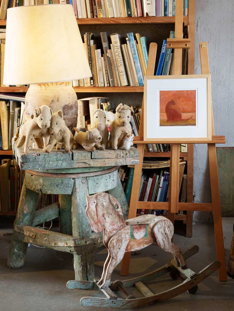 Small Contemporary Painting By Karibou - A l'Horizon Safran (At the saffron horizon) - 14½" x 14½"