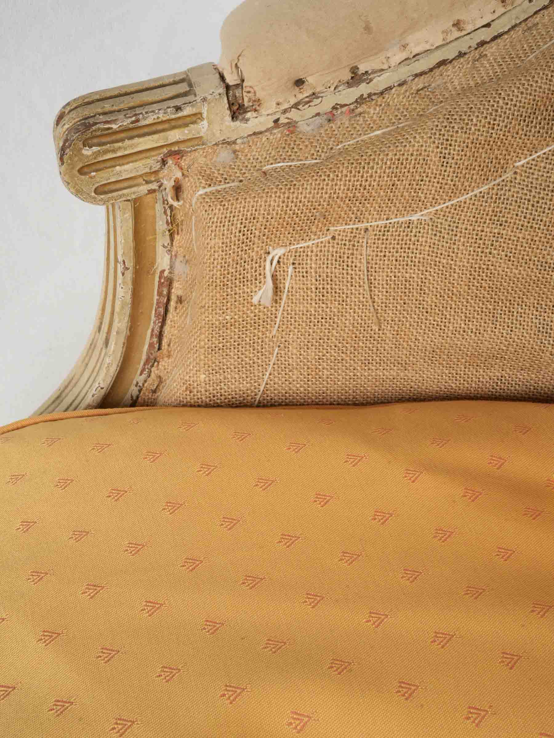 Pair of Louis XVI Period Bergères in Original Painted Finish - 37½"