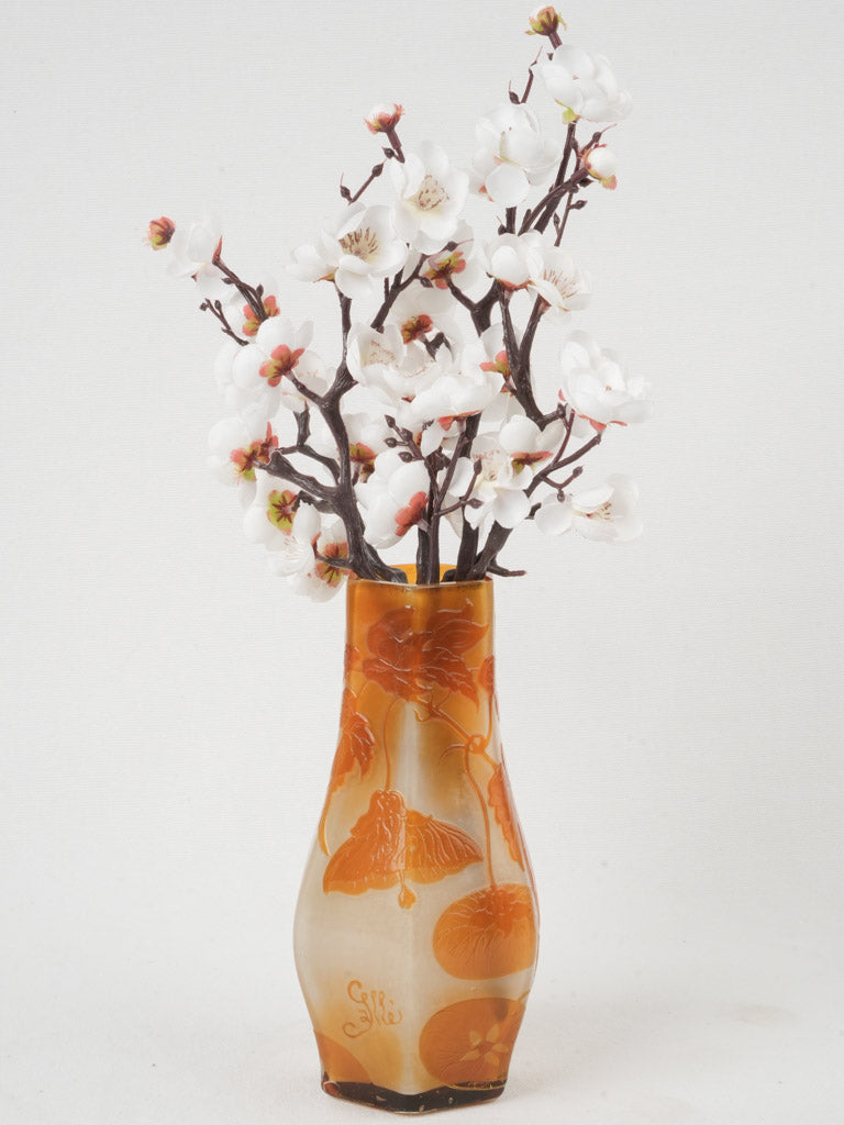 Antique amber glass artistic vase