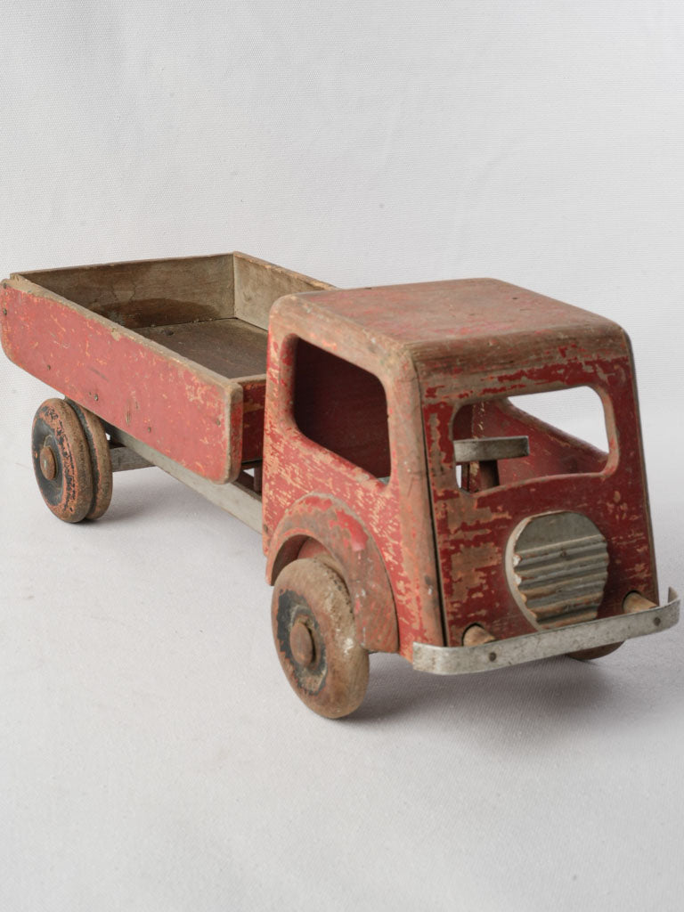 Vintage mid-century red toy truck
