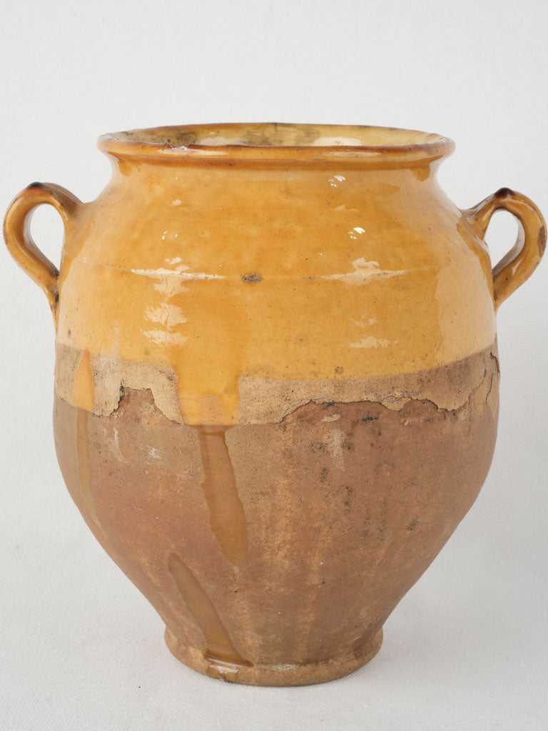 Aged French ocher glazed confit pot