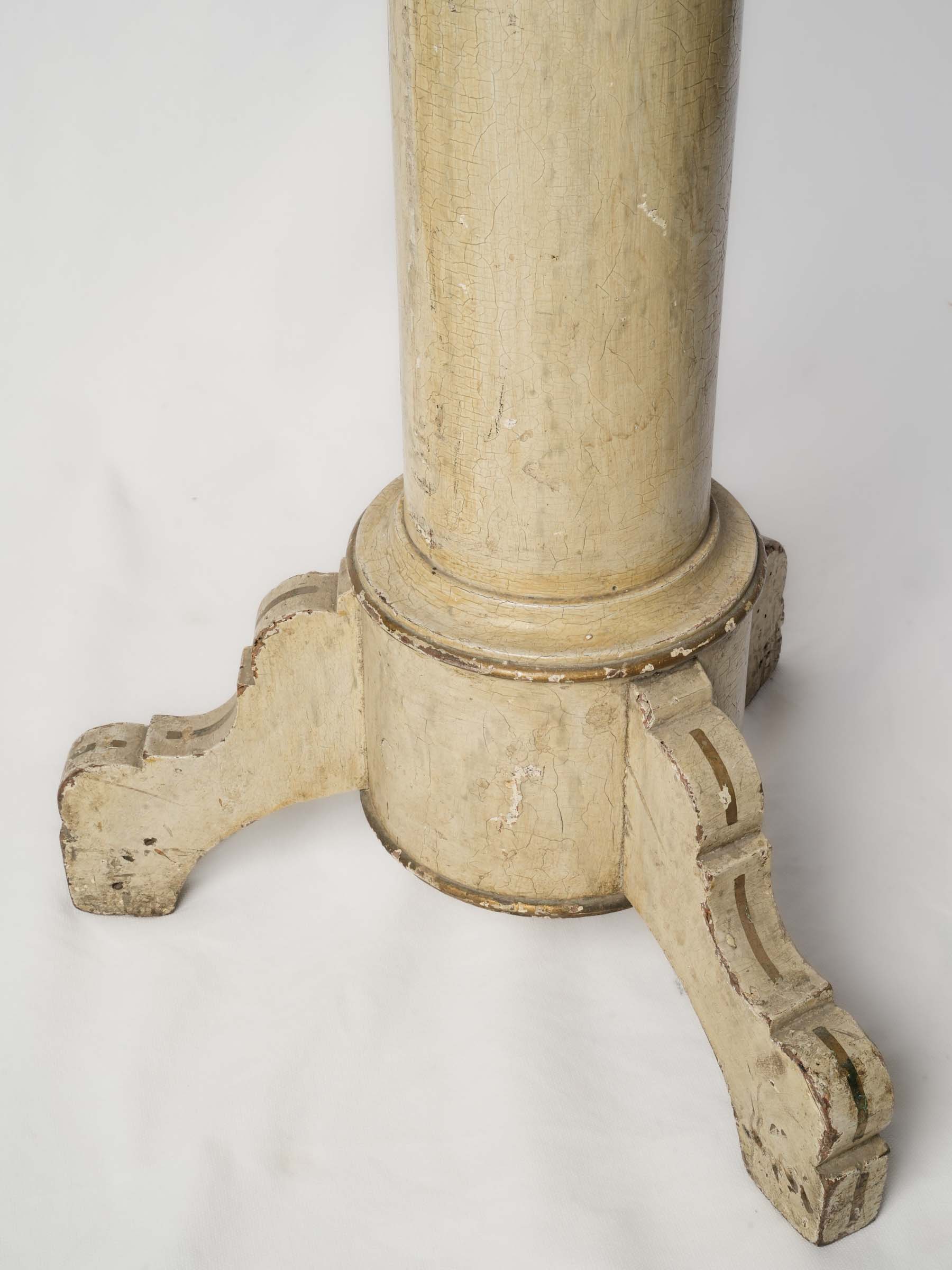 Neoclassical French Tripod Pedestal w/ Marble Top, Late 19th Century - 40¼"