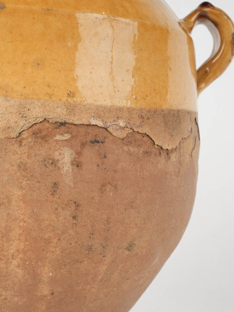 Aged yellow ocher Provencal confit pot