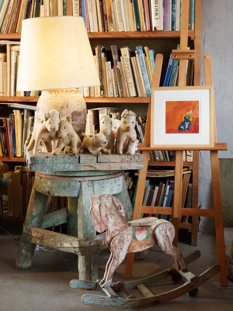 Small Contemporary Painting By Karibou - La Pensive (The Thoughtful One) - 14¼" x 14¼"