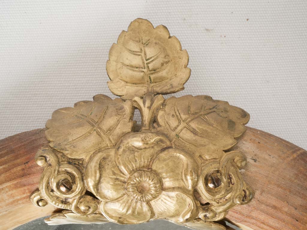 Classic bronze-adorned horn frame mirror