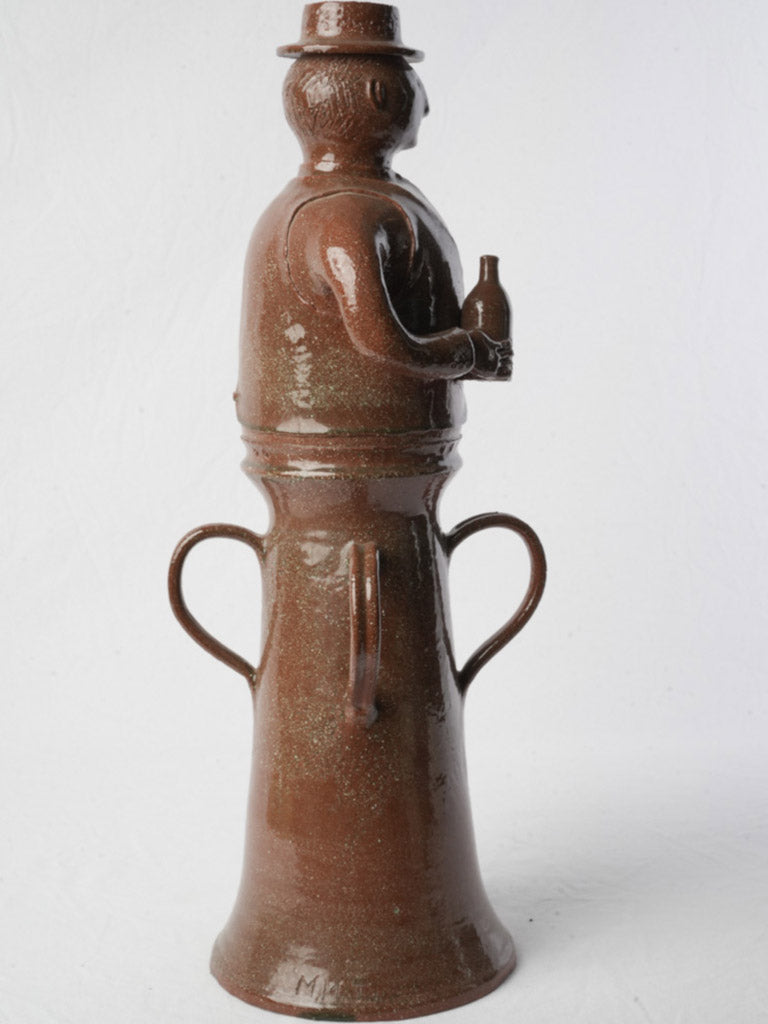 Warm rustic stoneware wine tribute