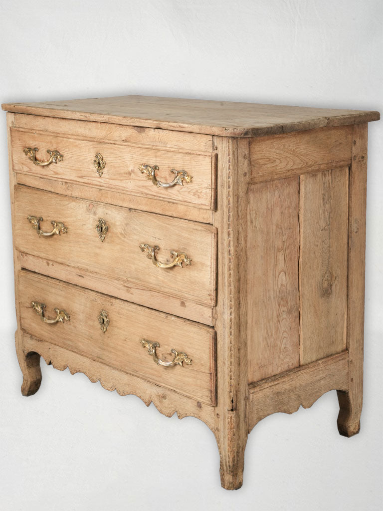 Elegant oak walnut French commode