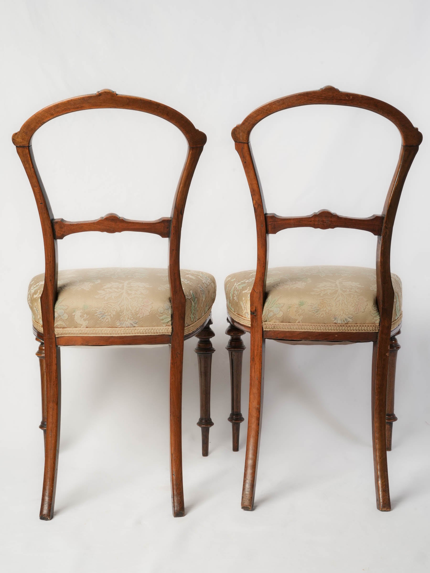 Set of Four Delicate Open-Back Fruitwood Chairs