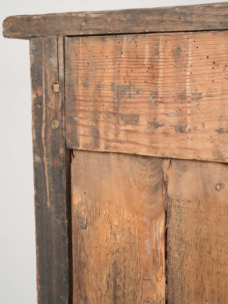 Intricate aged wood commode