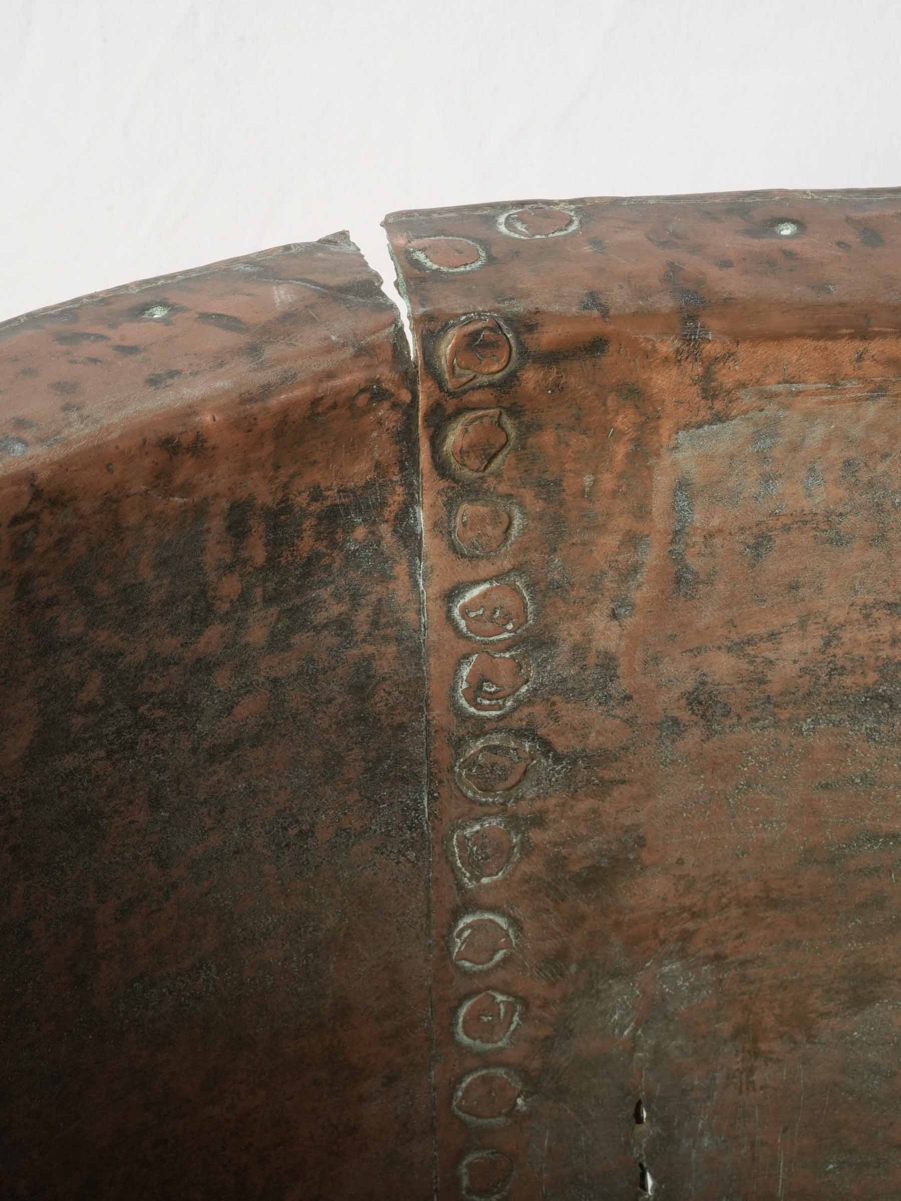 Monumental French Copper Cauldron from Auvergne, 19th Century - 29¼"