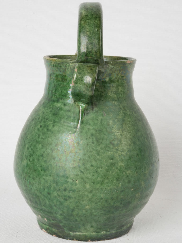 Rich green antique French water jug