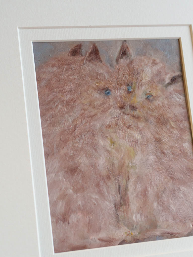 Small Contemporary Painting By Karibou - Atout Chat? - 13" x 11½"