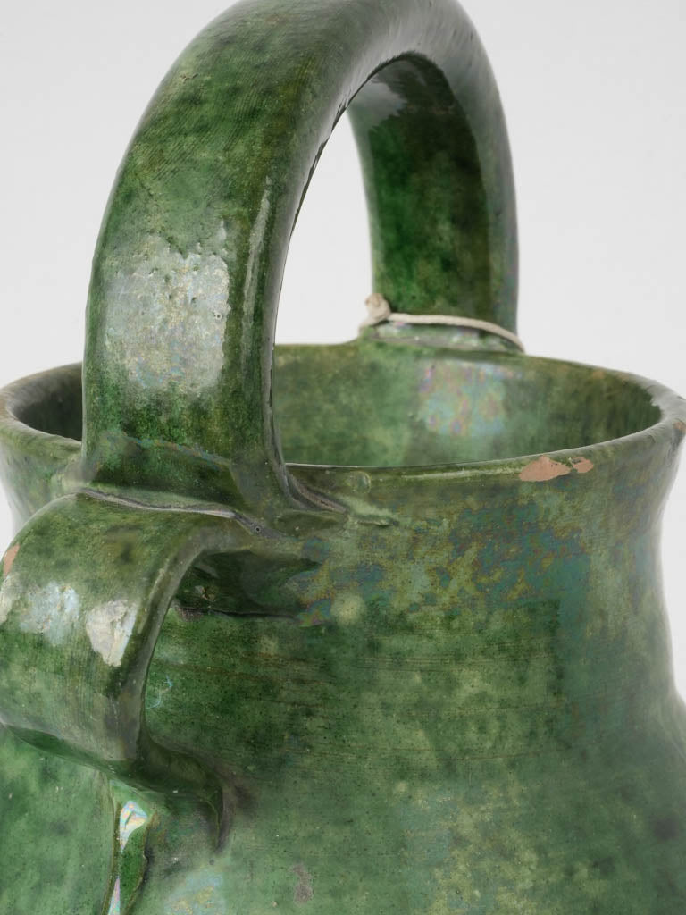 Charming vintage green Provençal cruche