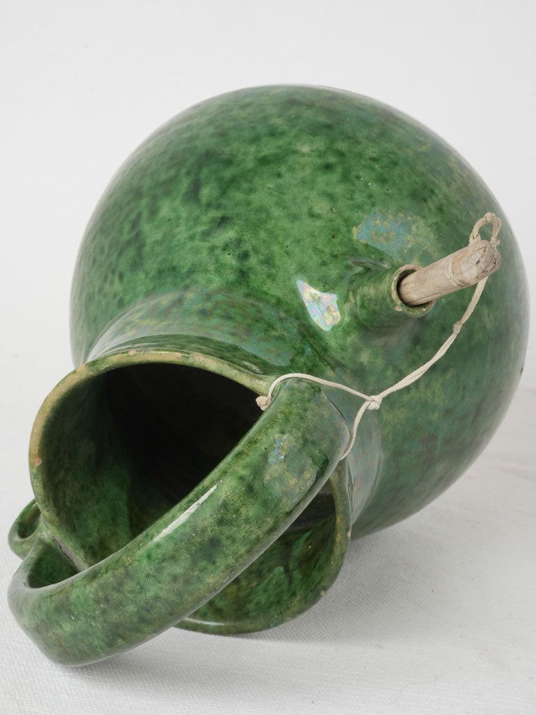 Traditional dark green French water jug