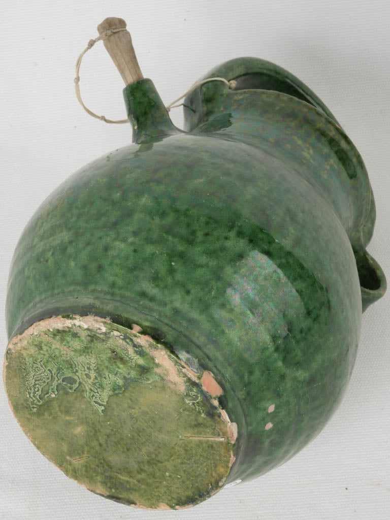 Decorative dark green Provençal water jug