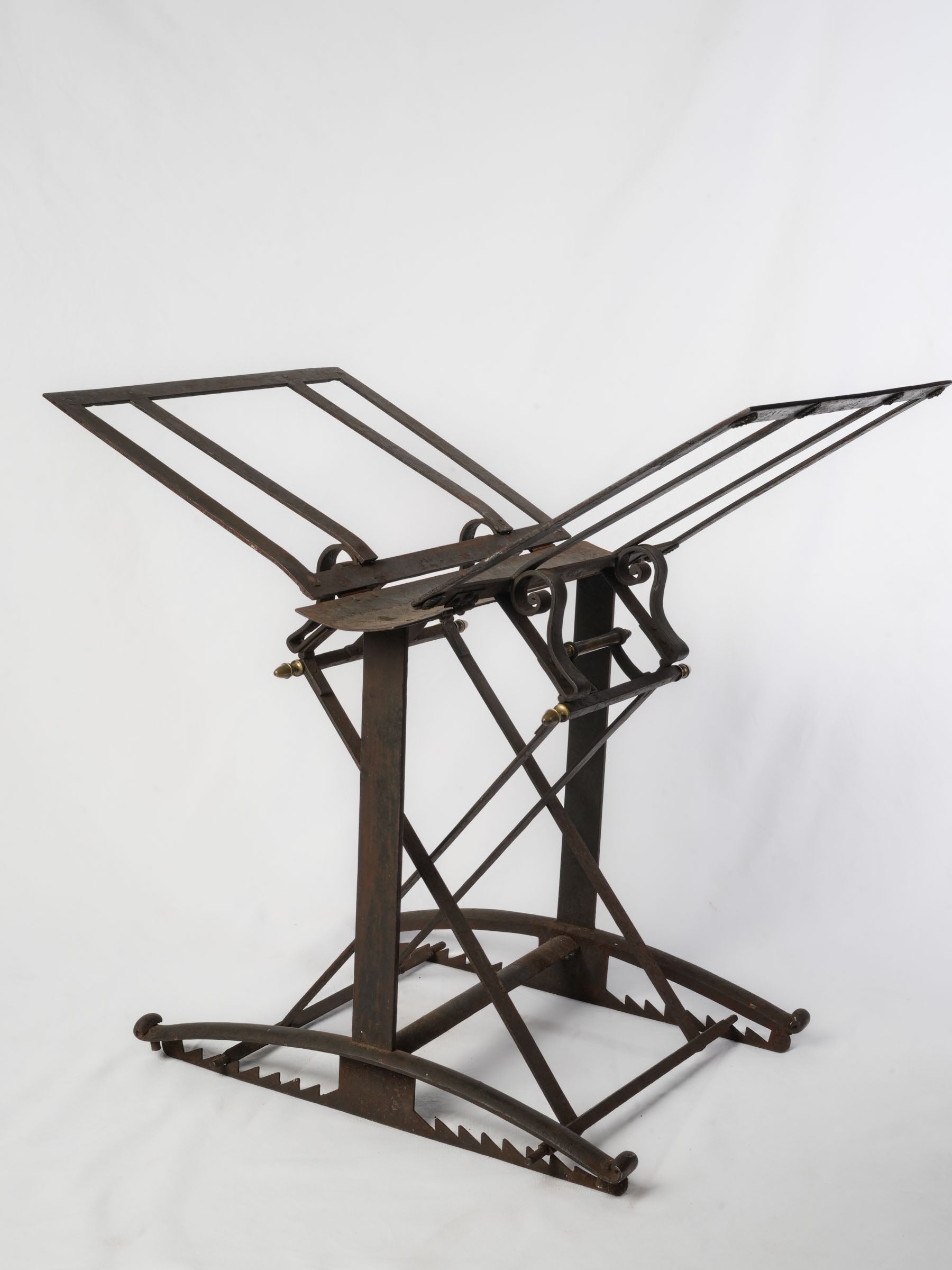 French Naval Officer's Adjustable Iron Chart Stand, Late 18th Century
