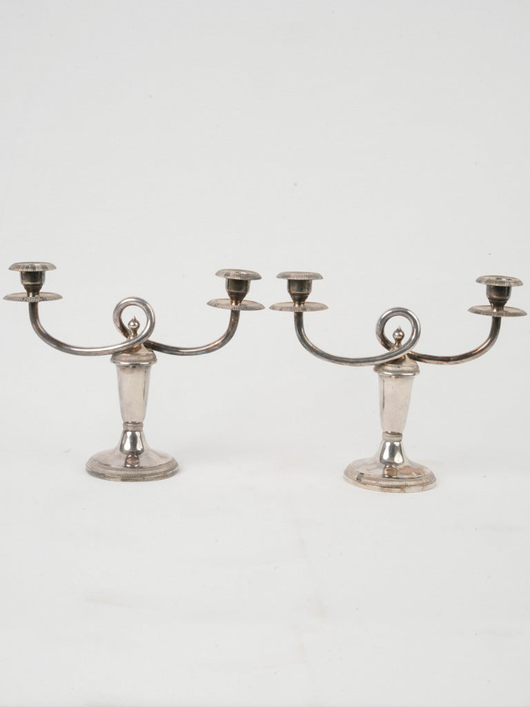 Elegant silver-plated candle holders