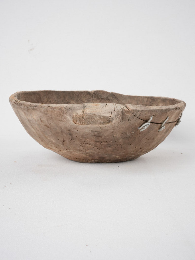 Primitive wooden grain bowl - round 18"