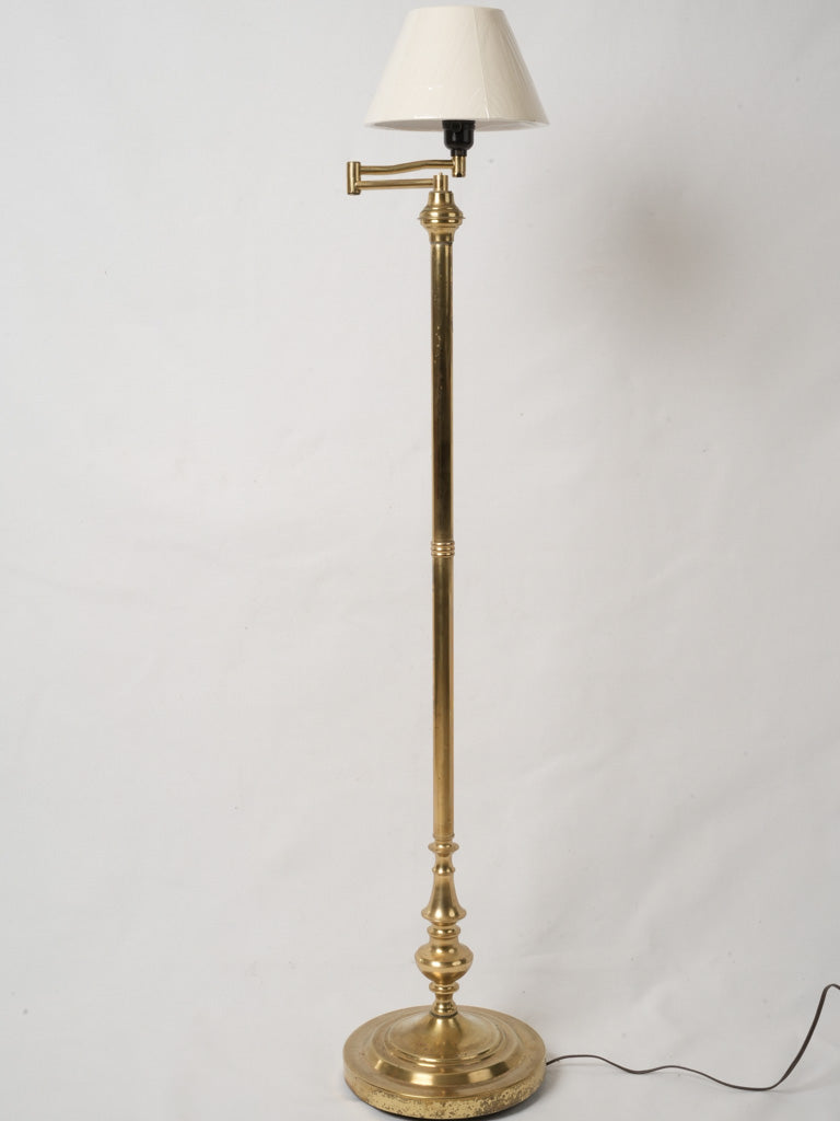 Elegant tarnished swing-arm lampshade included