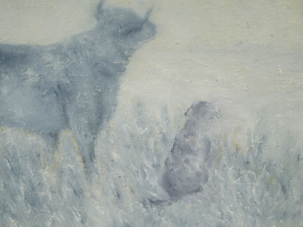 Small Contemporary Painting By Karibou - Au Loin (In the distance) - 13" x 16¼"