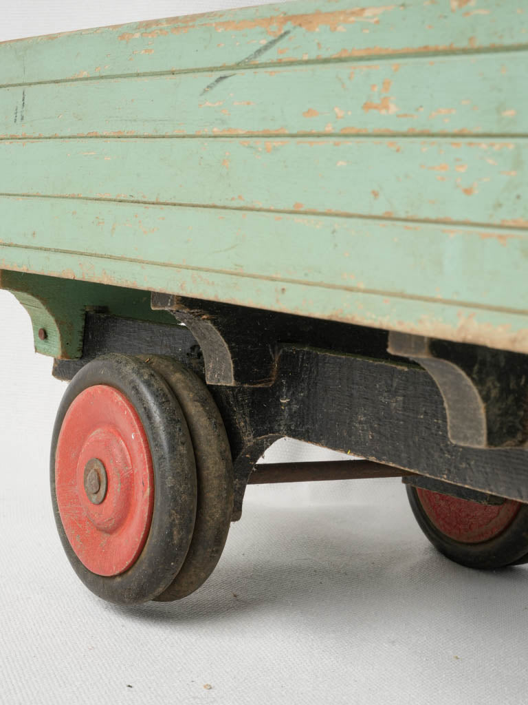 Yellow cab wooden toy truck  