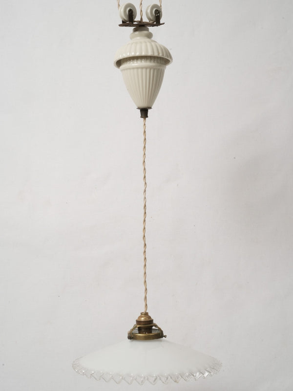 Antique white glass pendant light
