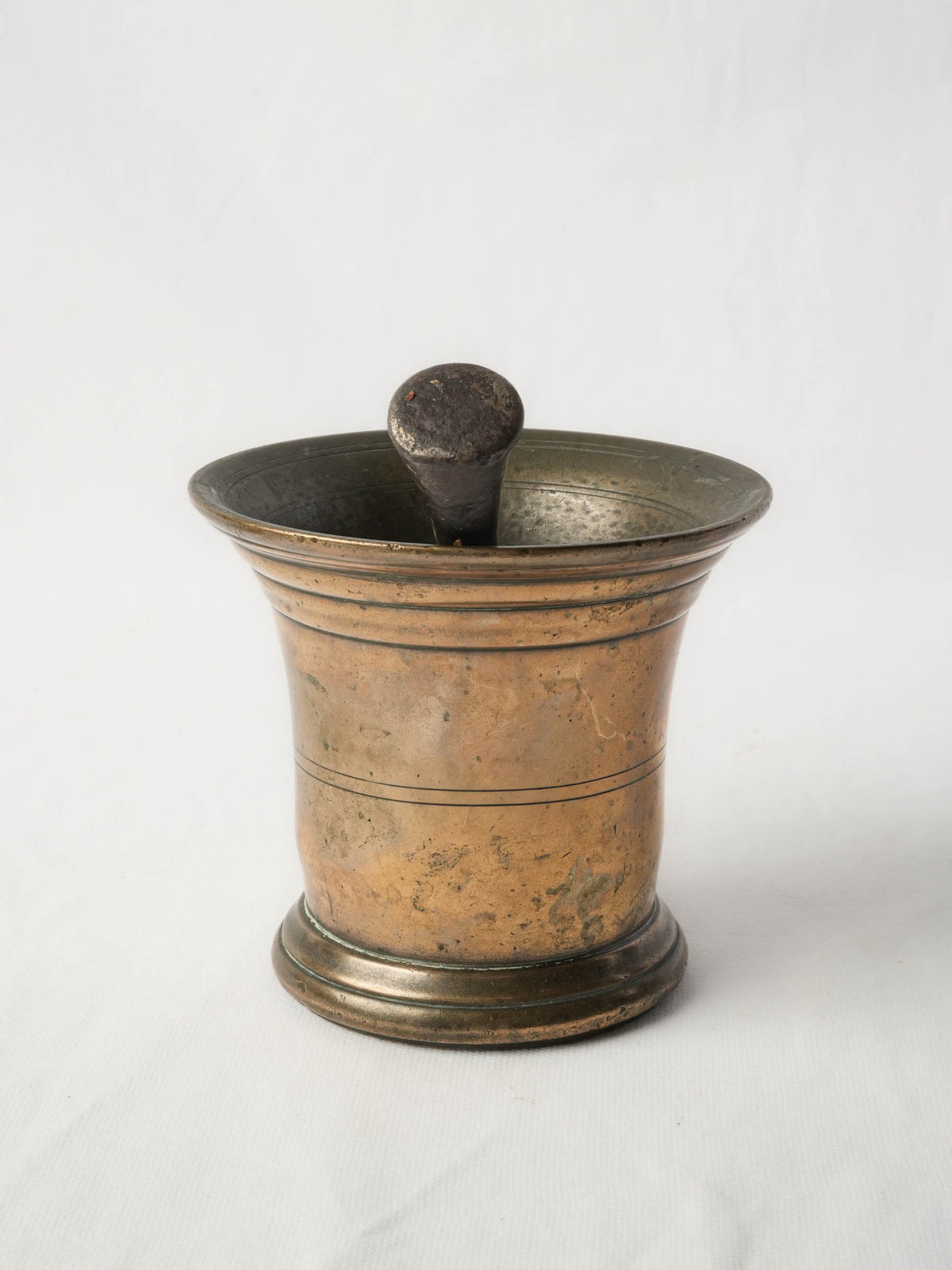 18th-Century Bronze Apothecary Mortar w/ Iron Pestle - 5"