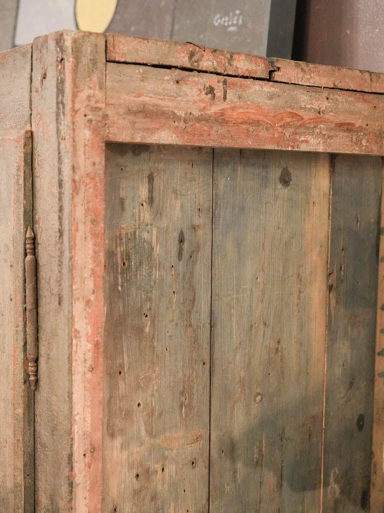 Gently distressed unique storage cabinet