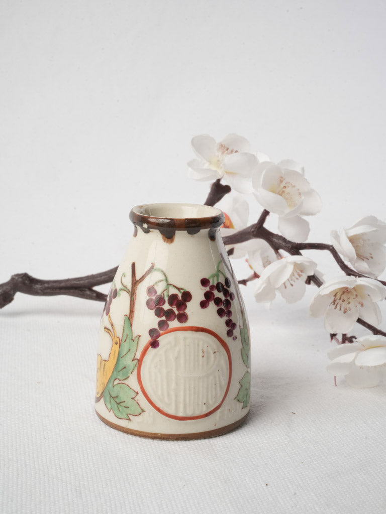Hand-painted French mustard pot