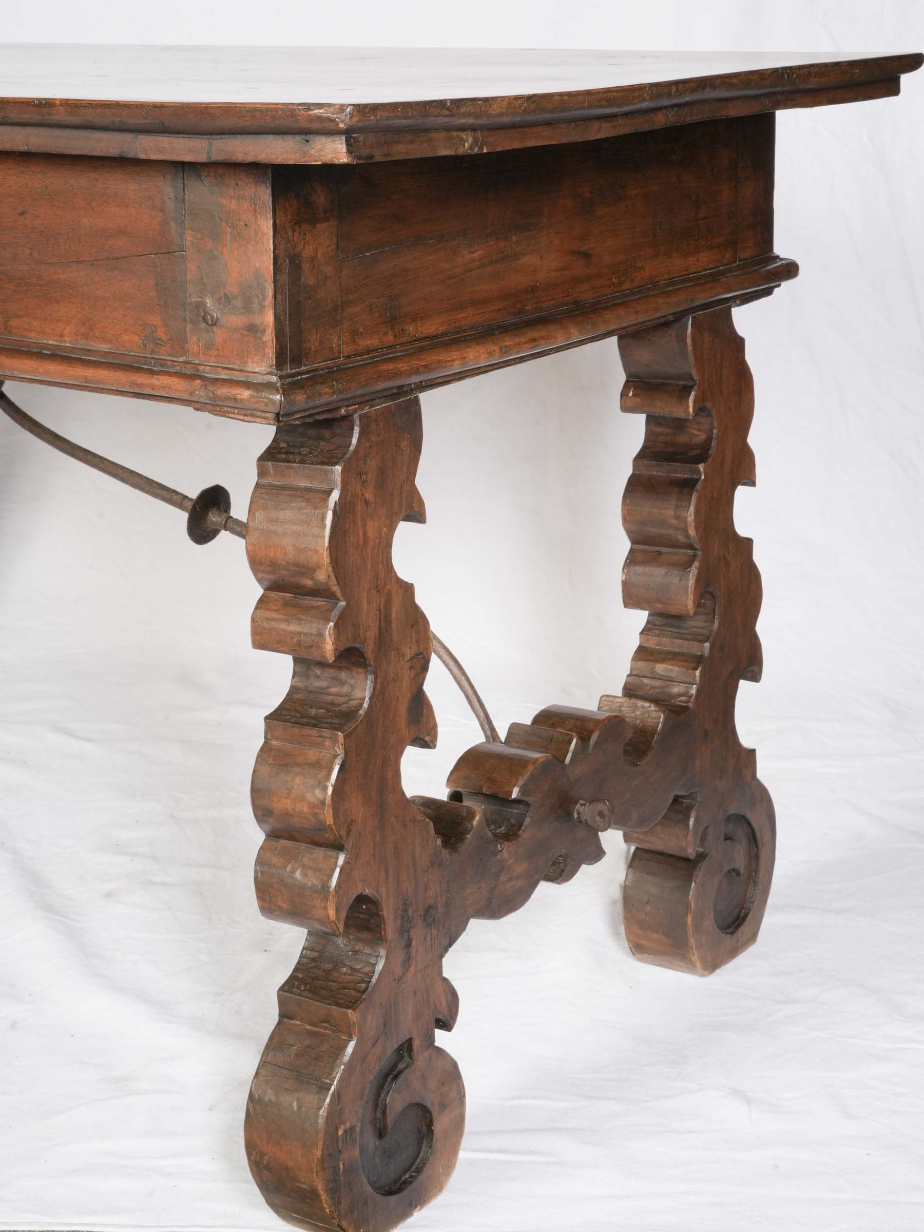 Sculptural 17th-Century Spanish Walnut Baroque Table - 58"