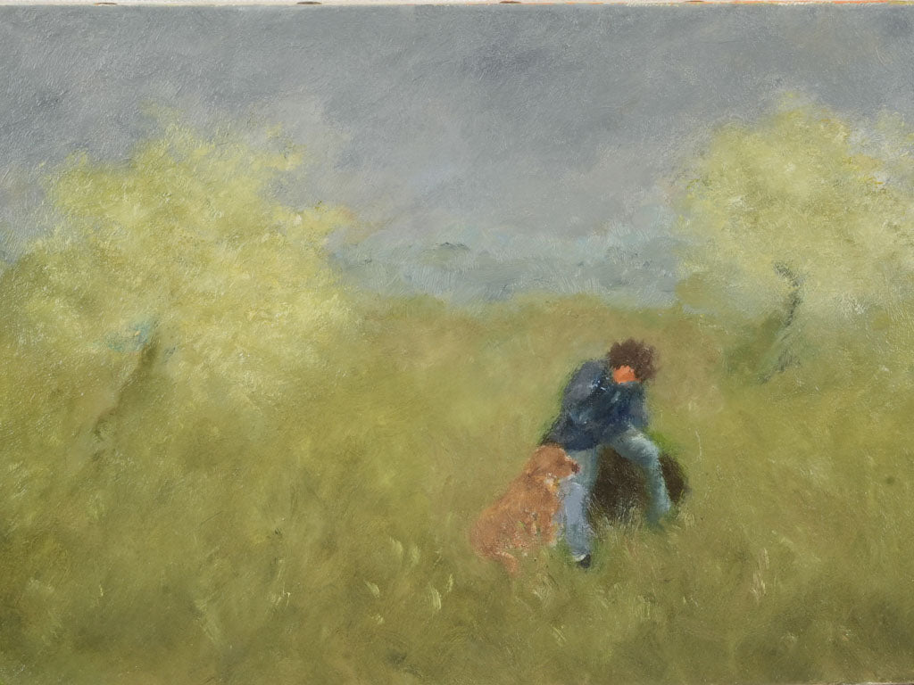 Feathery stroke style on canvas