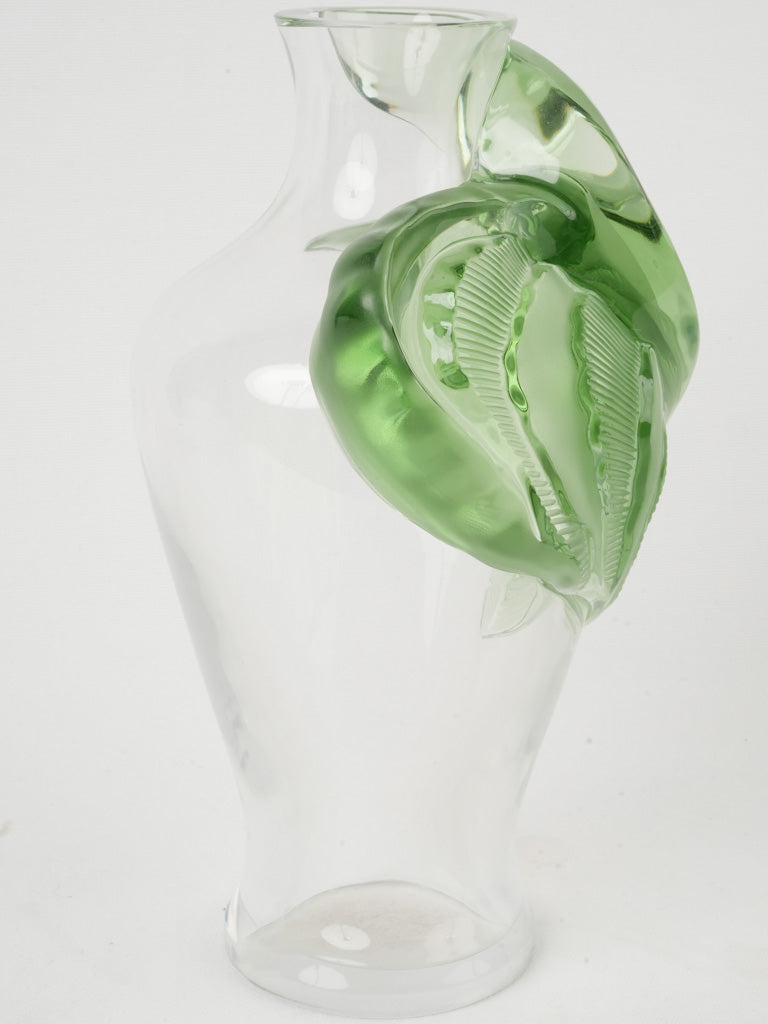 Vintage green leaf vase