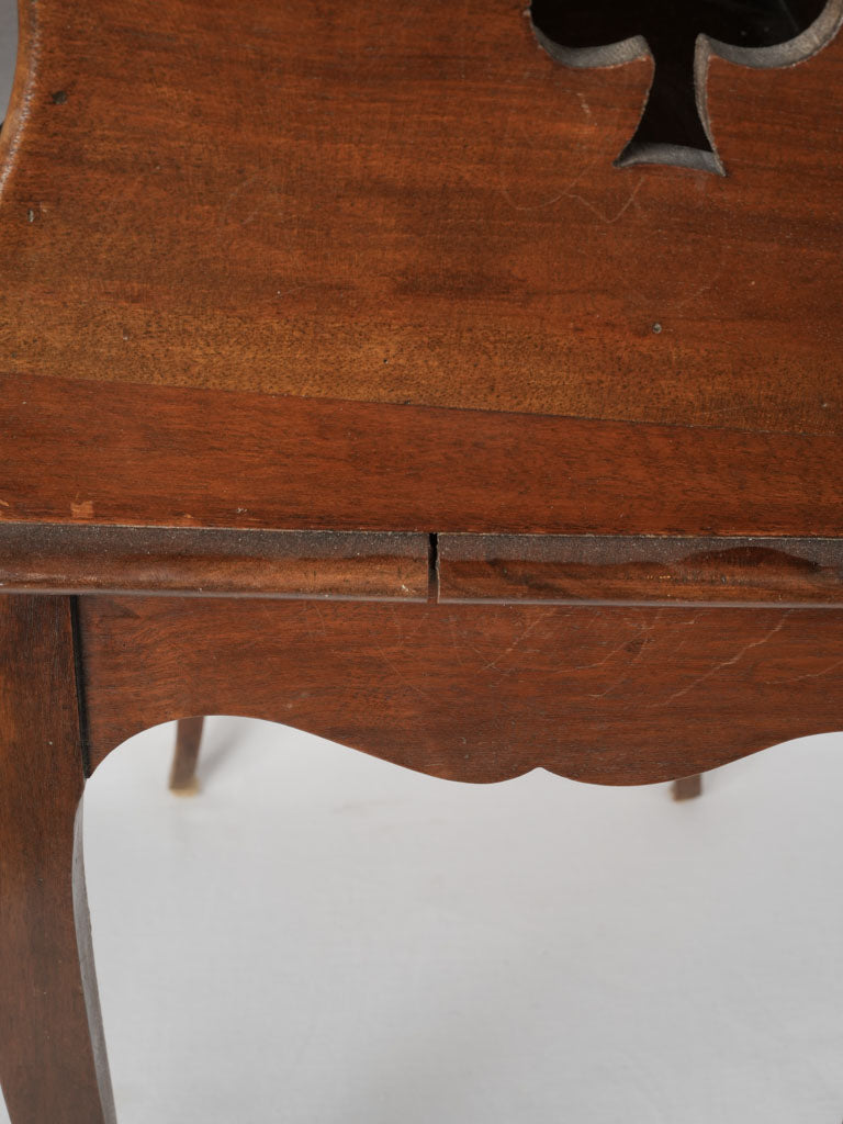 Intricate French symmetrical nightstands, walnut