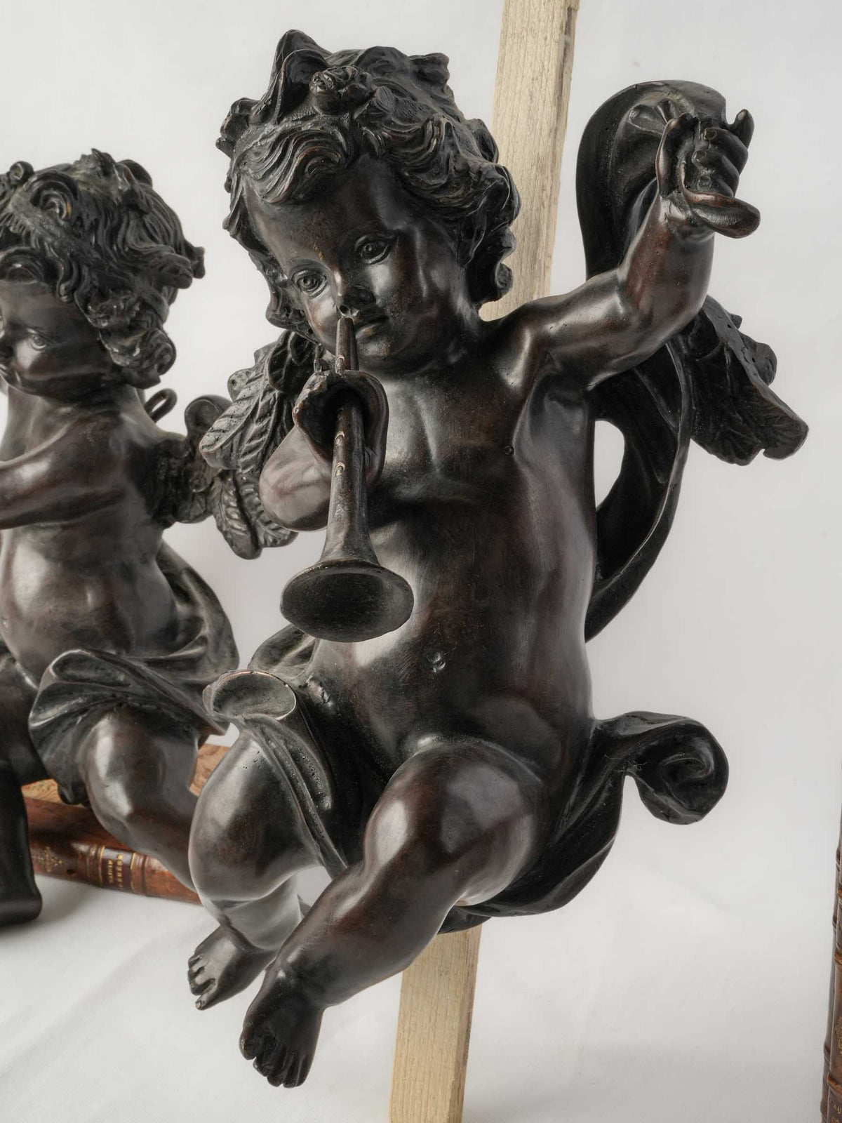Pair of 19th-Century Bronze Cherubs, After Carpeaux, w/ Generous Bronze Casting - 16¼"