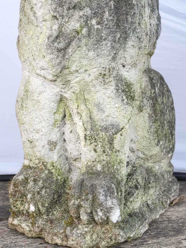 Timeworn patina lion figures