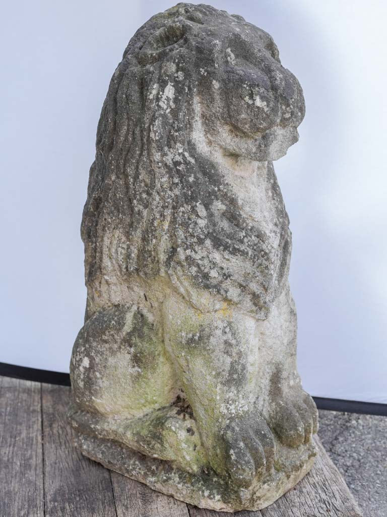 Rare vintage stone lion pair