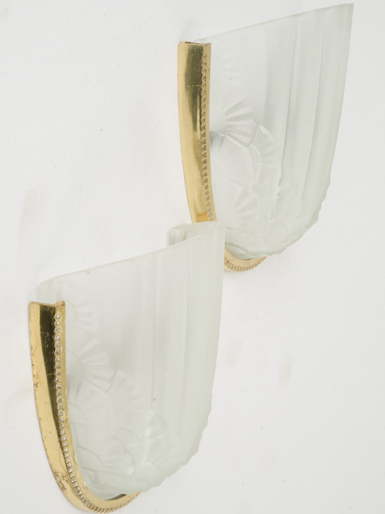 Antique frosted glass light fixtures